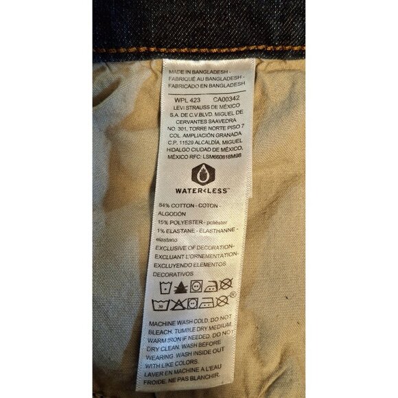 Mens Signature Levi Strauss & Co. Straight Fit Distressed Blue Denim Jeans Sz 36 - Picture 10 of 11